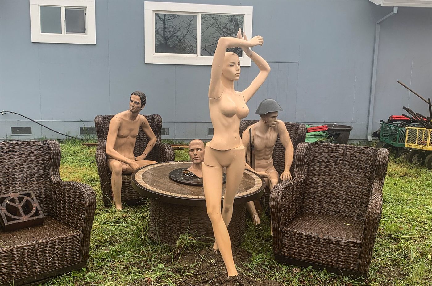 Santa Rosa Man Poses Nude Mannequins In Yard In Protest Of 3-Foot Fence Rule