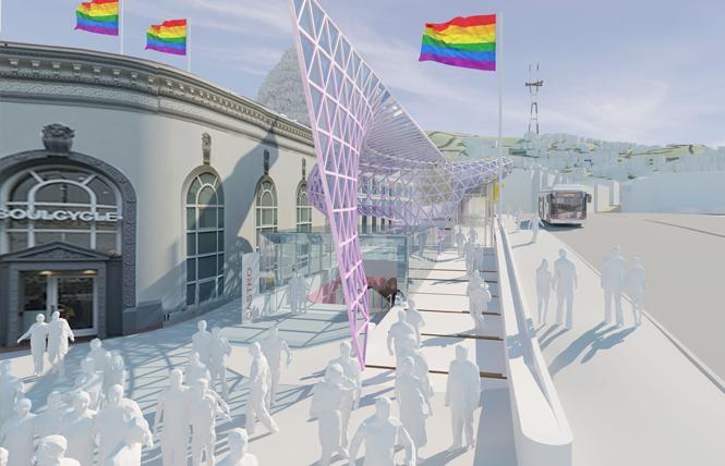 Harvey Milk Plaza Redesign Gets Weird New Pink Canopy Structure
