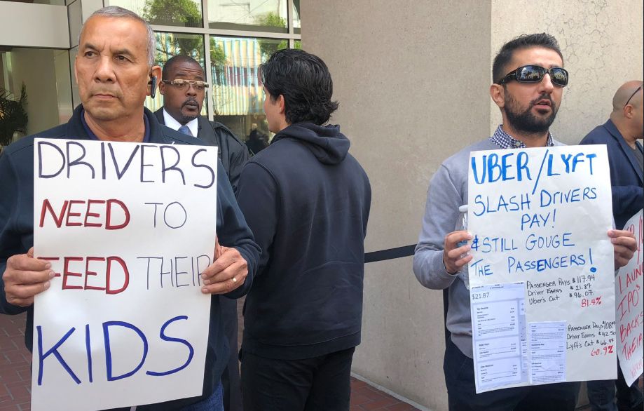 Scenes From The Picket Line Outside Uber HQ In SF