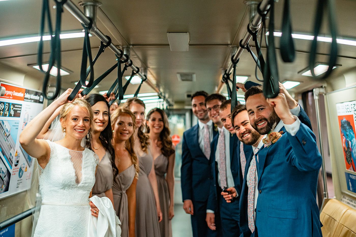 Photos: Couple Takes BART To Wedding In Oakland, With Their Whole Wedding Party