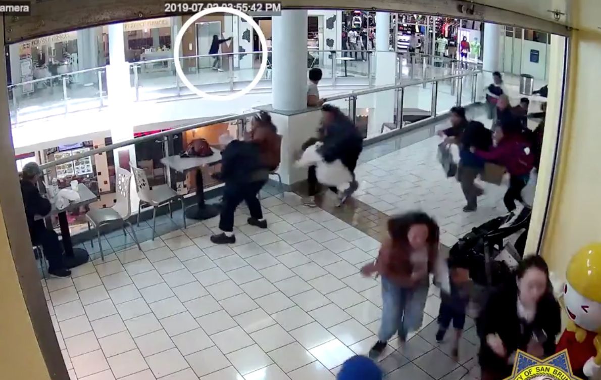 Surveillance Footage Shows Teen Gunmen Firing Shots In San Bruno Mall