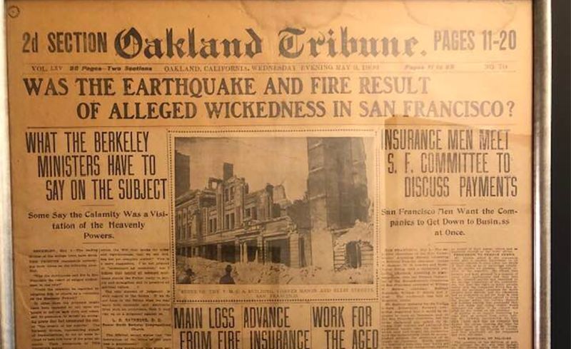 History Tid-Bit: Ministers In Berkeley Tried To Blame 1906 Earthquake on 'Wickedness' In San Francisco