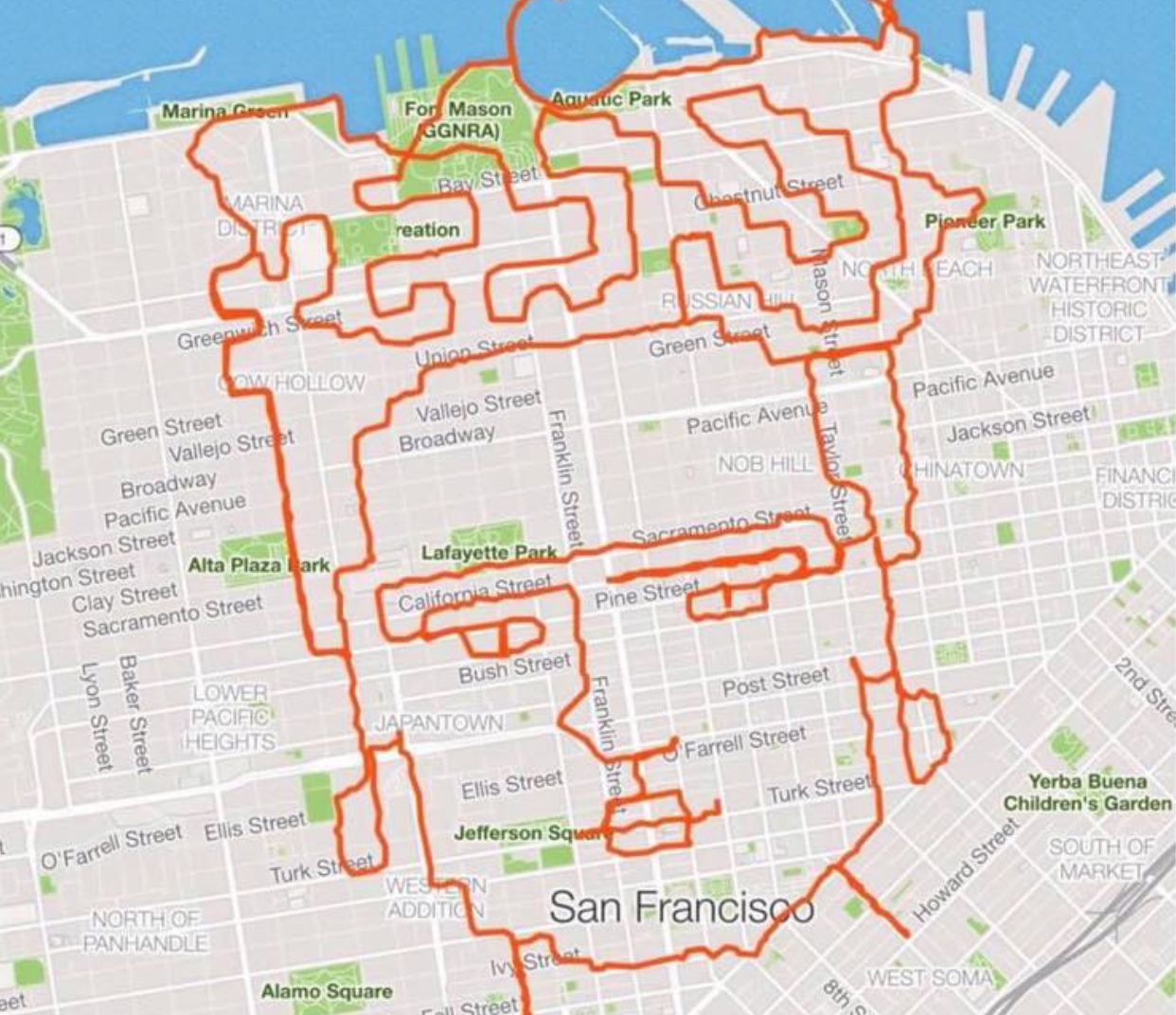 Runner Draws Frida Kahlo On SF With Running App