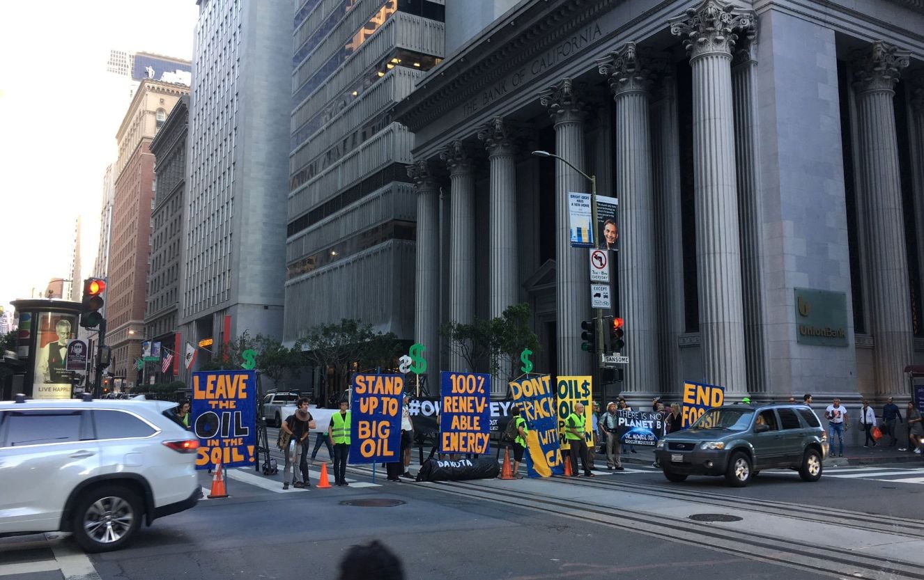 Climate Activists Rally In Downtown SF, Block Montgomery Street