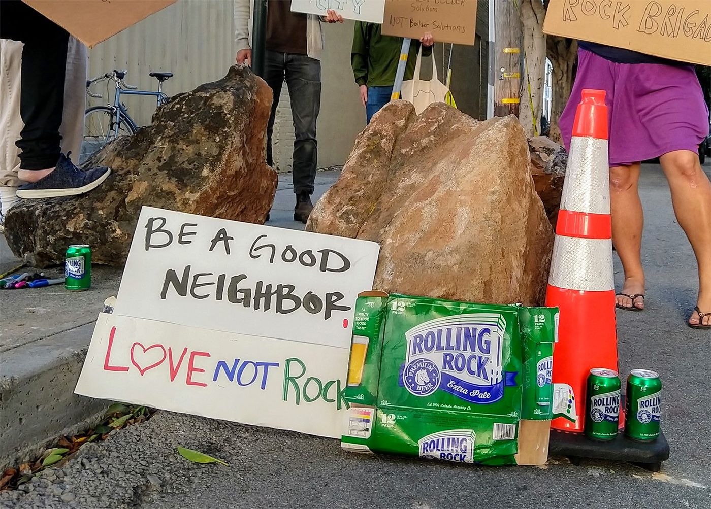 Anti-Homeless Boulders Removed From Street By City, Might Be Replaced With Bigger Ones