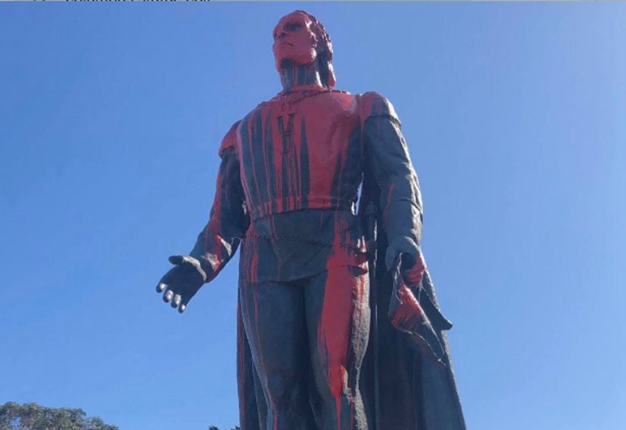 Columbus Statue On Telegraph Hill Vandalized in Honor of Indigenous Peoples' Day