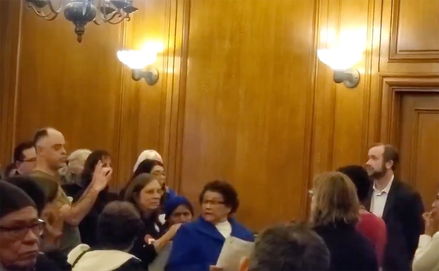 Aging and Disabled Activists Gather at Mayor's Office to Protest for Housing Subsidies