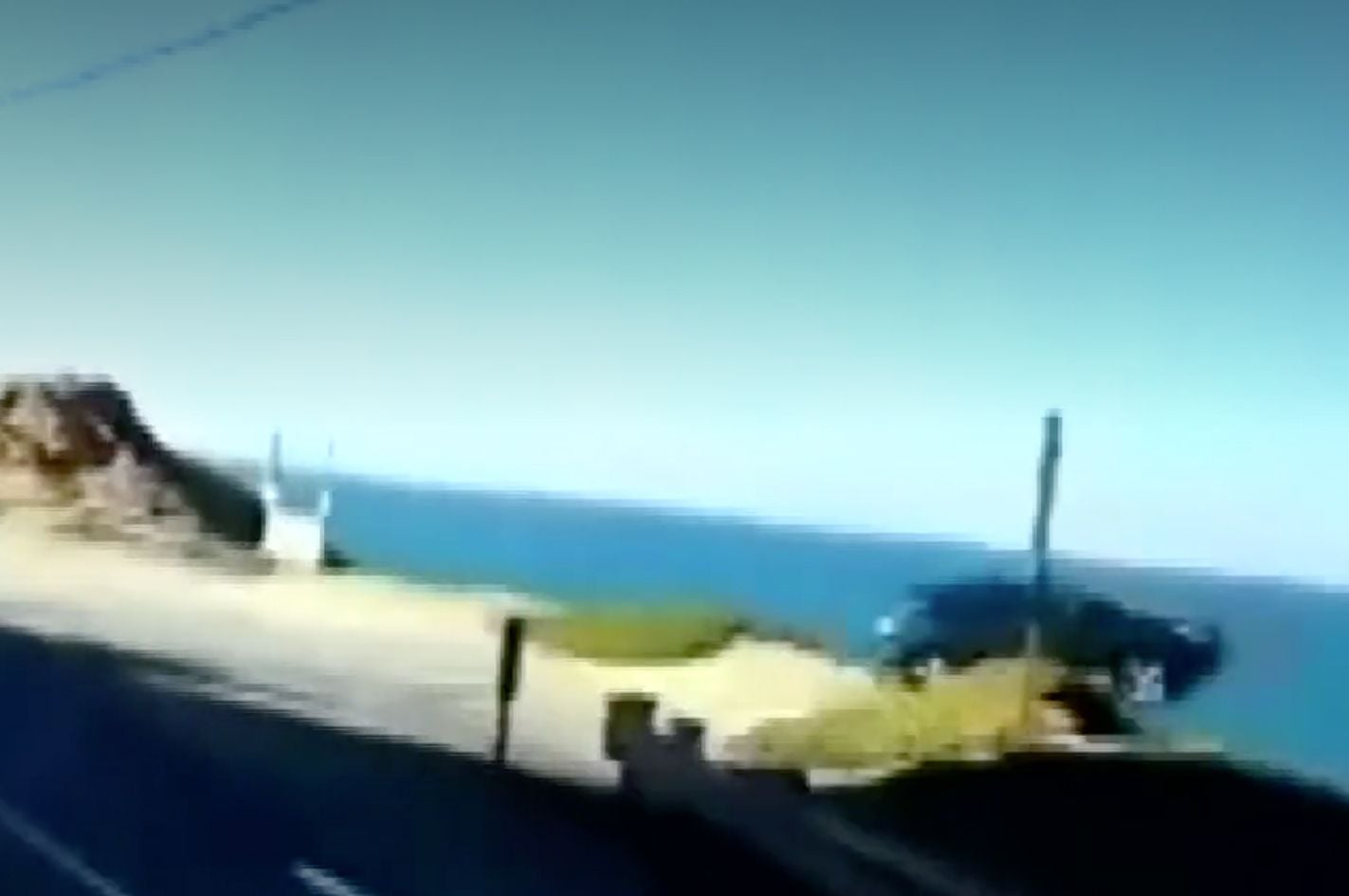 Video: Dash Cam Footage Shows Car Speeding Off Cliff on Highway 1