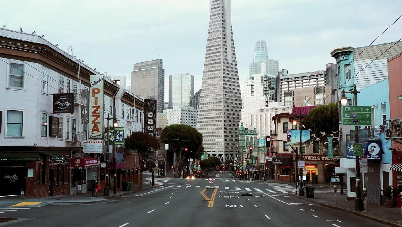 Haunting Drone Footage Shows the Ghost Town Of San Francisco on Sunday