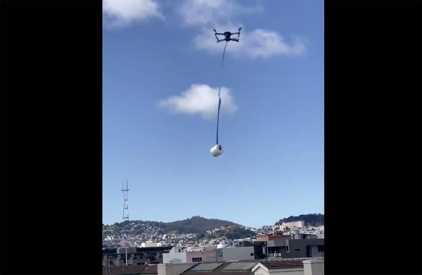 Video: San Francisco Man Sends Pal a Roll of Toilet Paper Via Drone