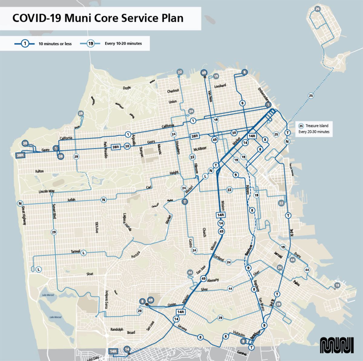 vectorial map bus muni san francisco