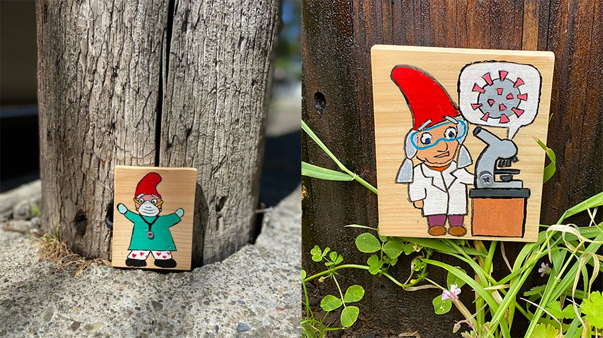After Eight-Year Hiatus, Gnome Paintings Return to Oakland With COVID Themes