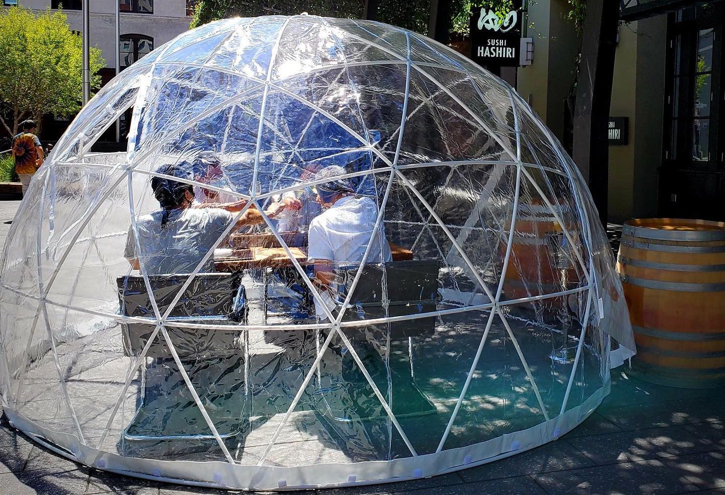 SF Officials Order Removal Of Hashiri's Dining Domes On Mint Plaza Due to COVID Transmission Risk