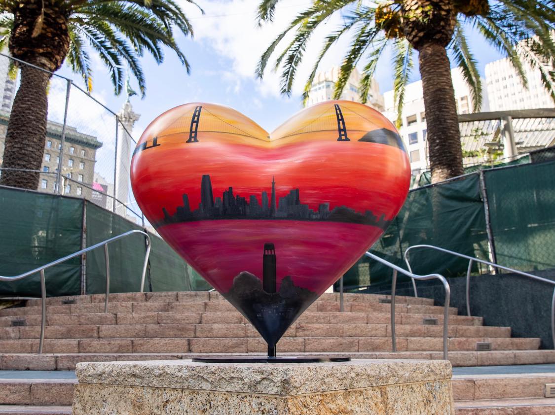 Meet The 2021 'Hearts in San Francisco,' Now On Display In Union Square