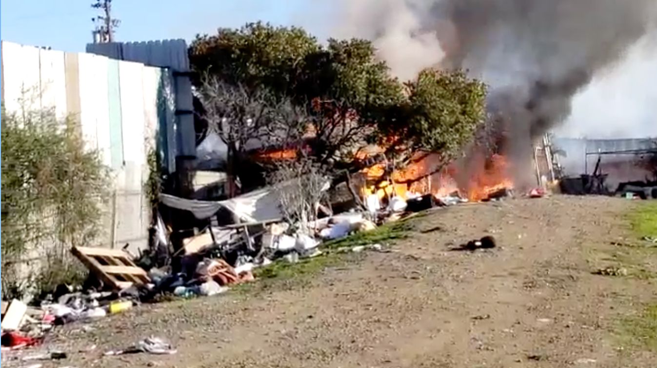 Another Encampment Fire Sends Smoke Over Bayview