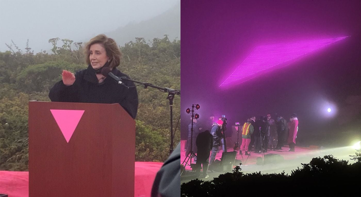 Pink Triangle Lighting Ceremony Was Shrouded In Fog, But Pelosi Showed Up