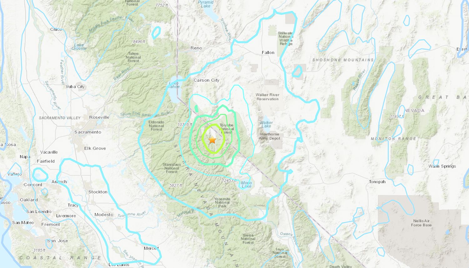 5.9M Earthquake on California-Nevada Border Felt In Bay ...