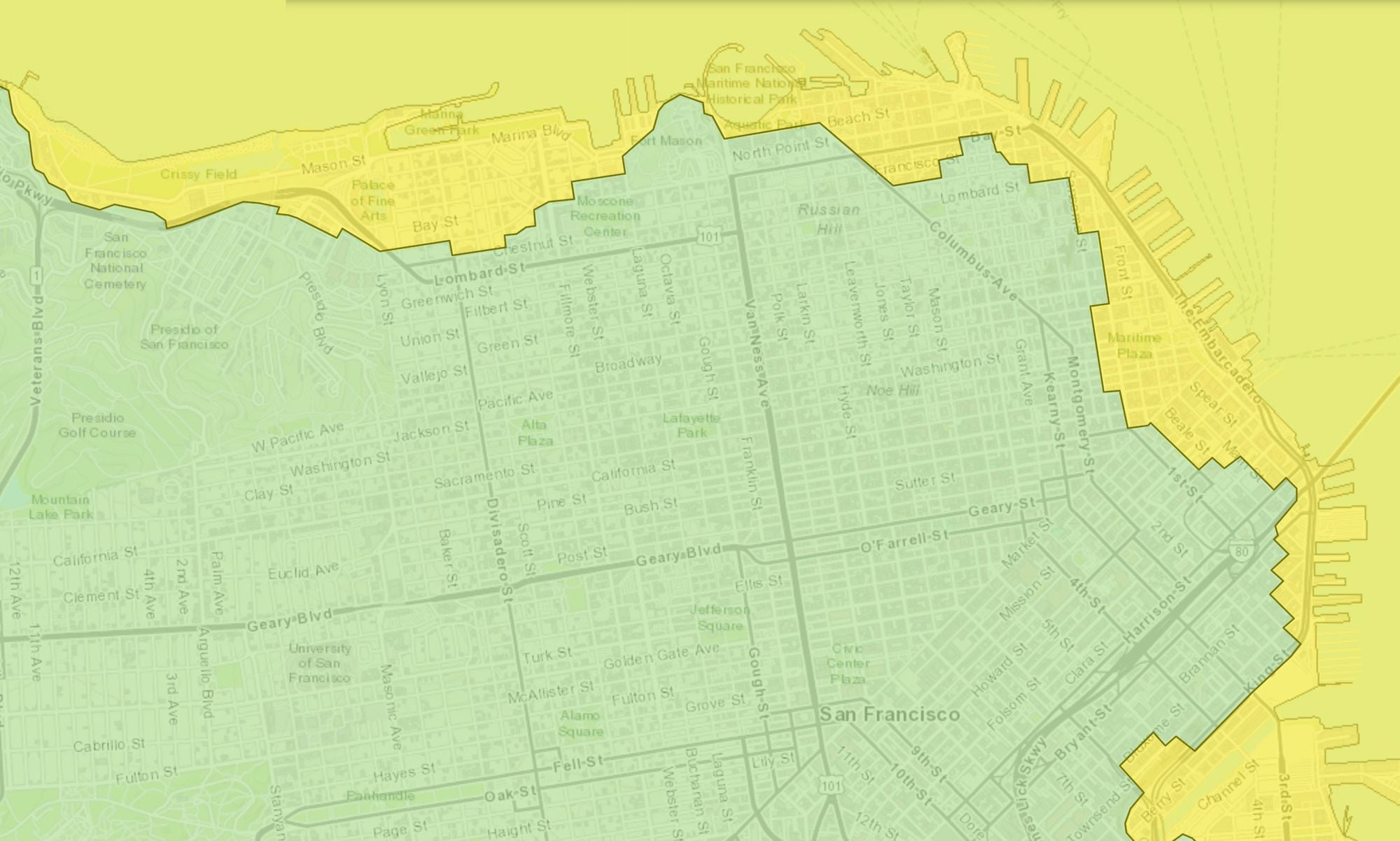 New Tsunami Impact Map for SF Puts North Beach and Lower Market Street Under Water