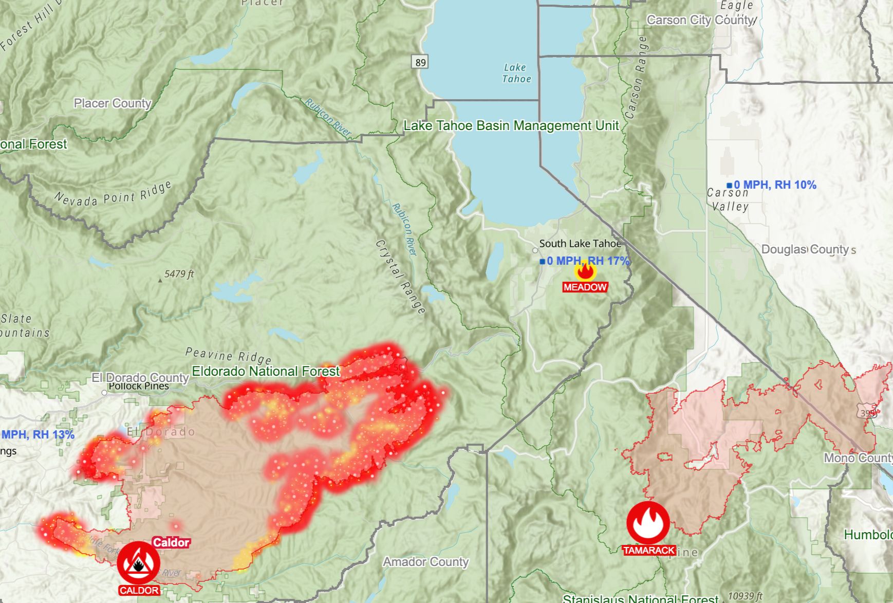 cal fire map caldor fire