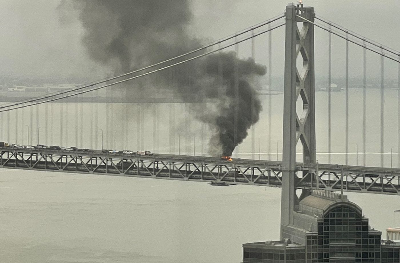 Truck Catches Fire, Explodes on Upper Deck of Bay Bridge