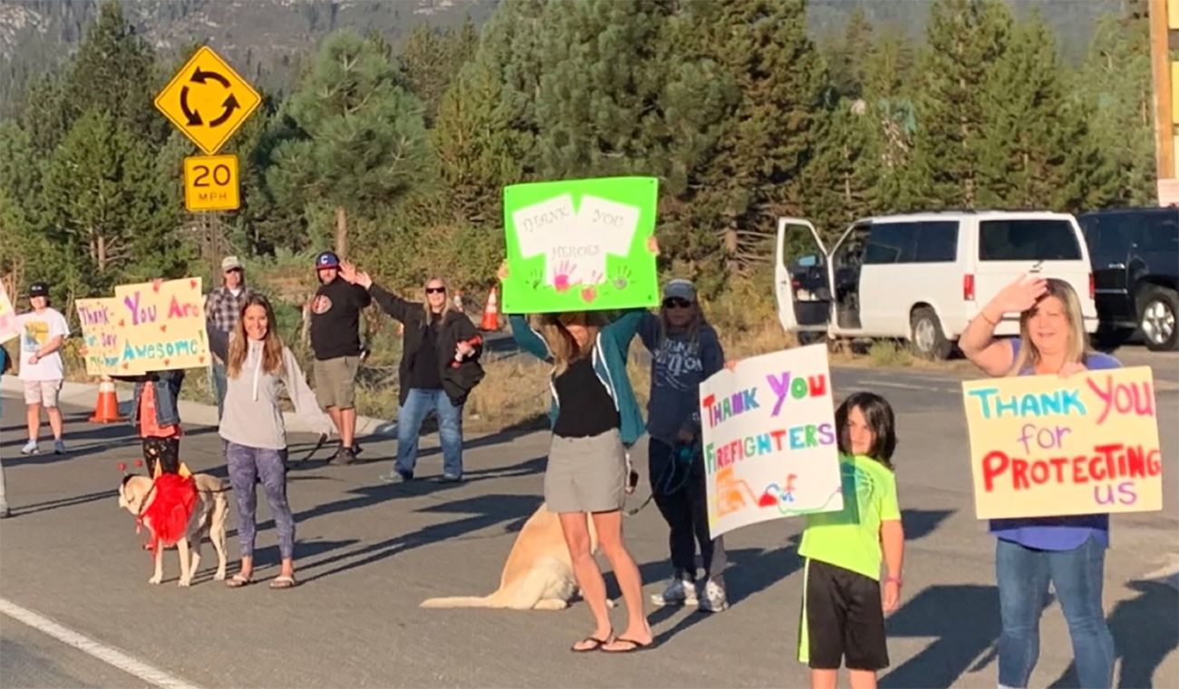 Hundreds In South Lake Tahoe Give Heroes' Sendoff to Caldor Fire Firefighters
