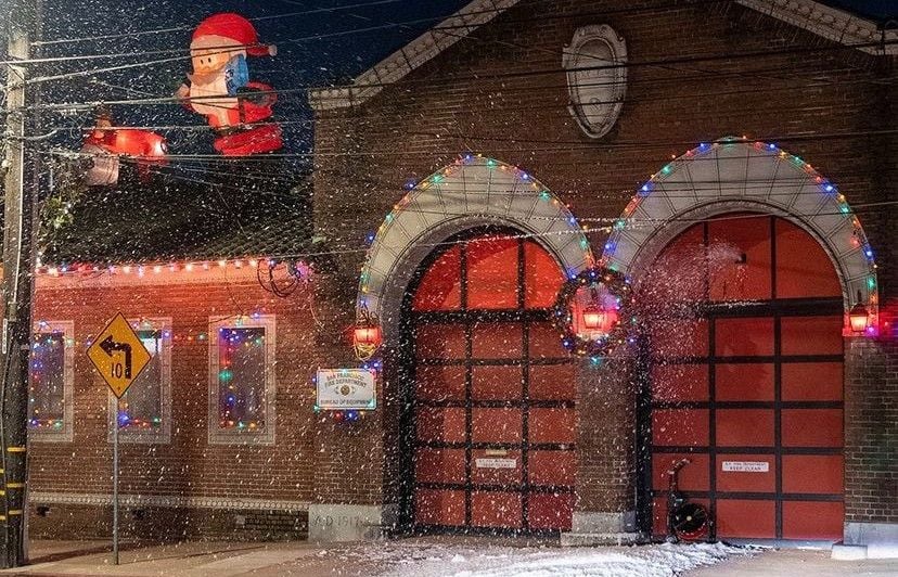 Mission District Fire Station With Snow Machine, Giant Santa, and Minions Wins SFFD Holiday Decorations Contest