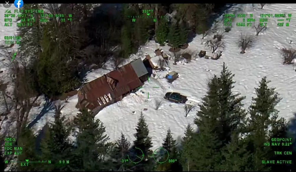 Couple Trapped Since December 6 at Snowed-In Sierra County Cabin Finally Gets Airlifted Out