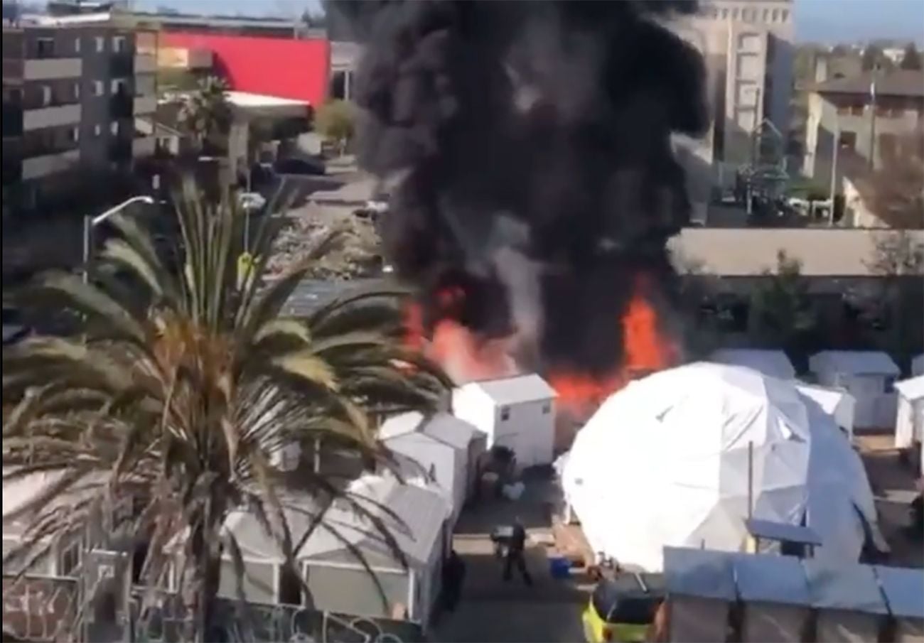 Yet Another Encampment Fire, This Time at Oakland Tiny-House Complex