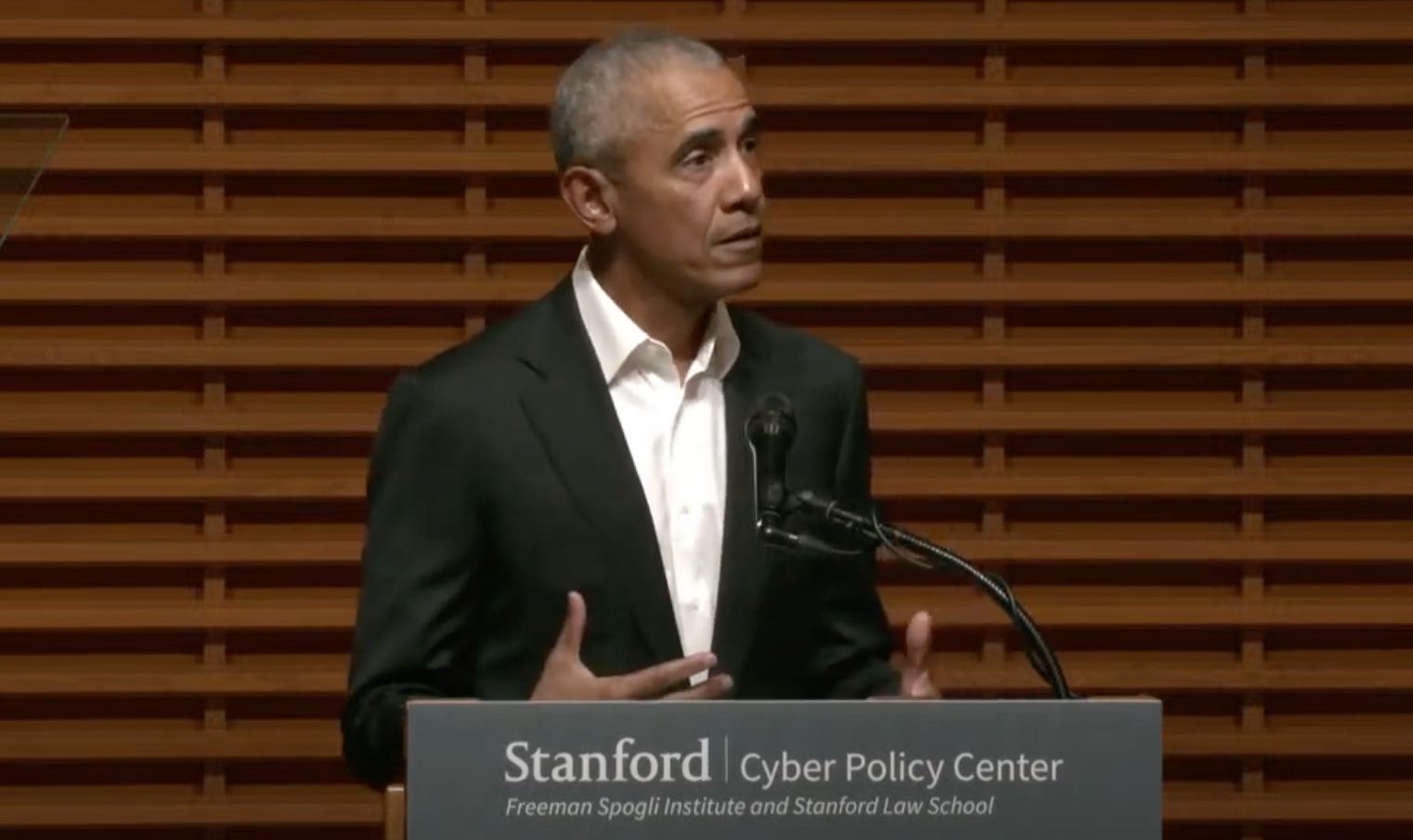 Watch: Former President Obama Speaks at Stanford About Dangers of Disinformation