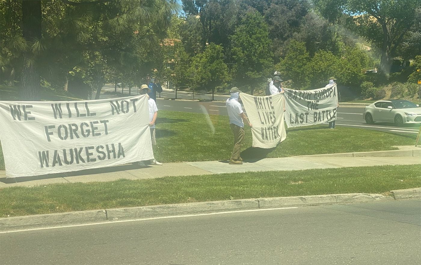 White Supremacists In East Bay Tried to Stoke Race War After Buffalo Shooting With 'White Lives Matter' Sign