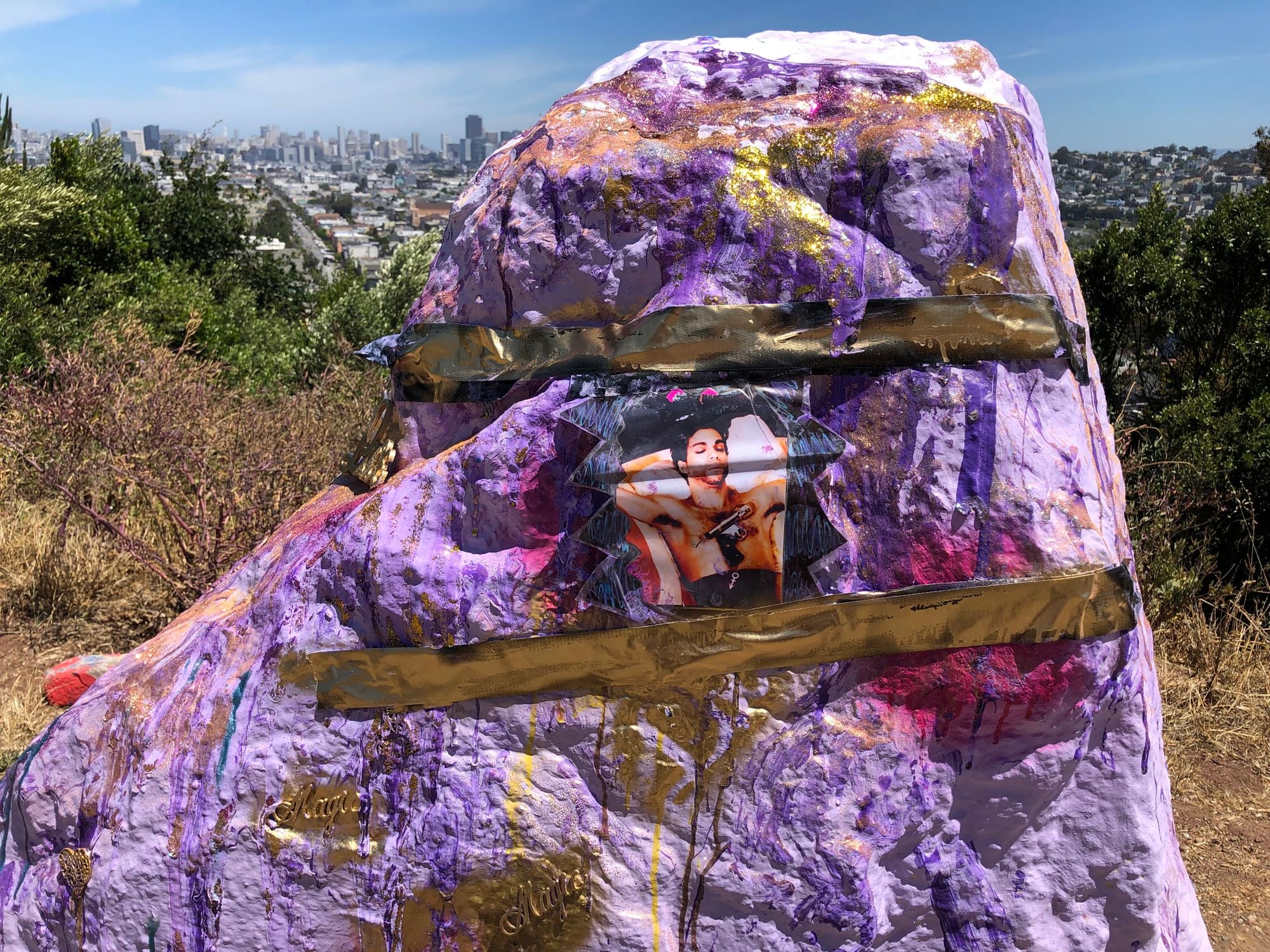 Bernal Rock Gets Painted Purple and Glittered Up for Prince’s Birthday