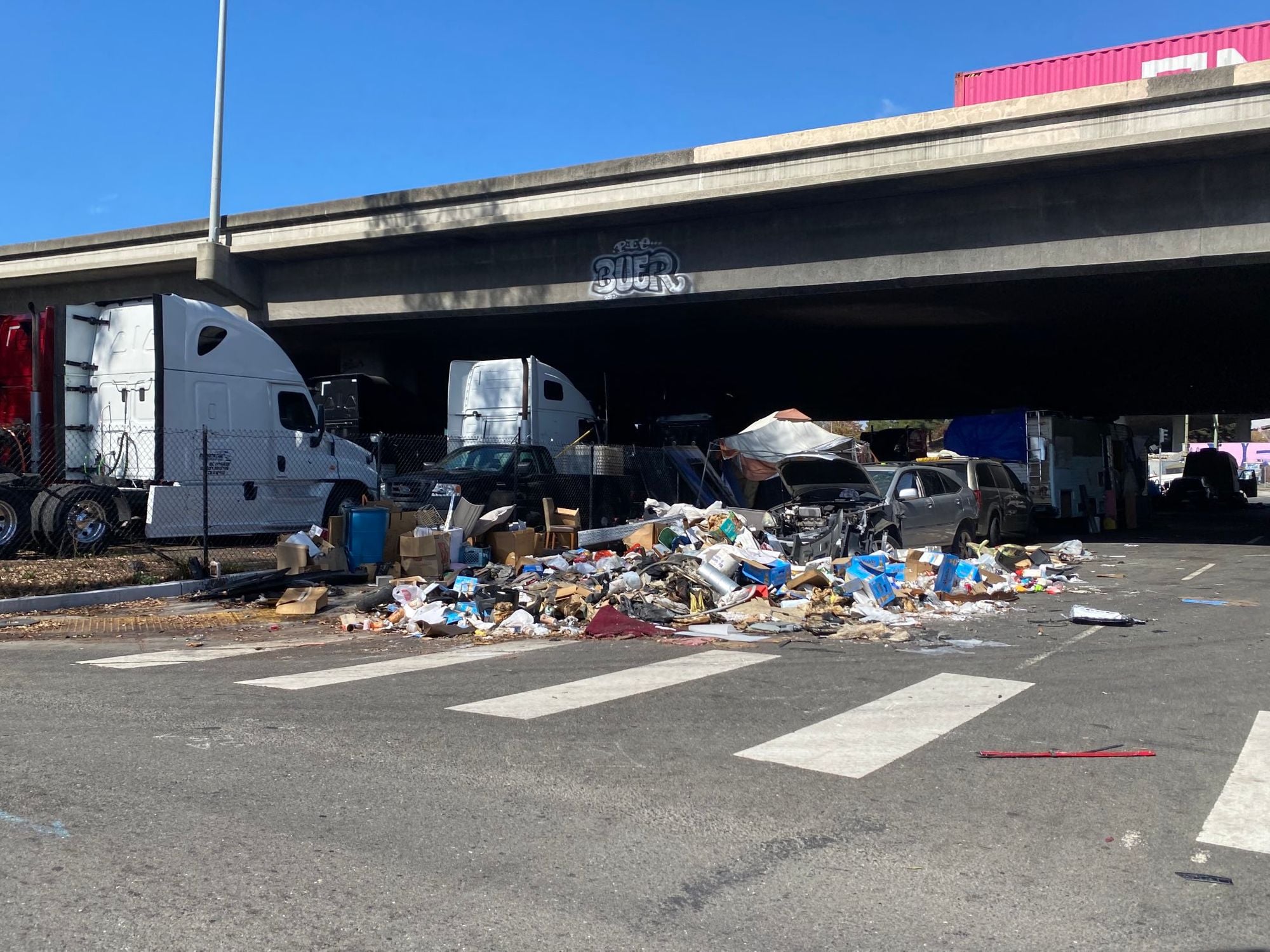 Caltrans Crew Hits an Amtrak Train With a Crane While Trying to Clear Wood Street Encampment In Oakland