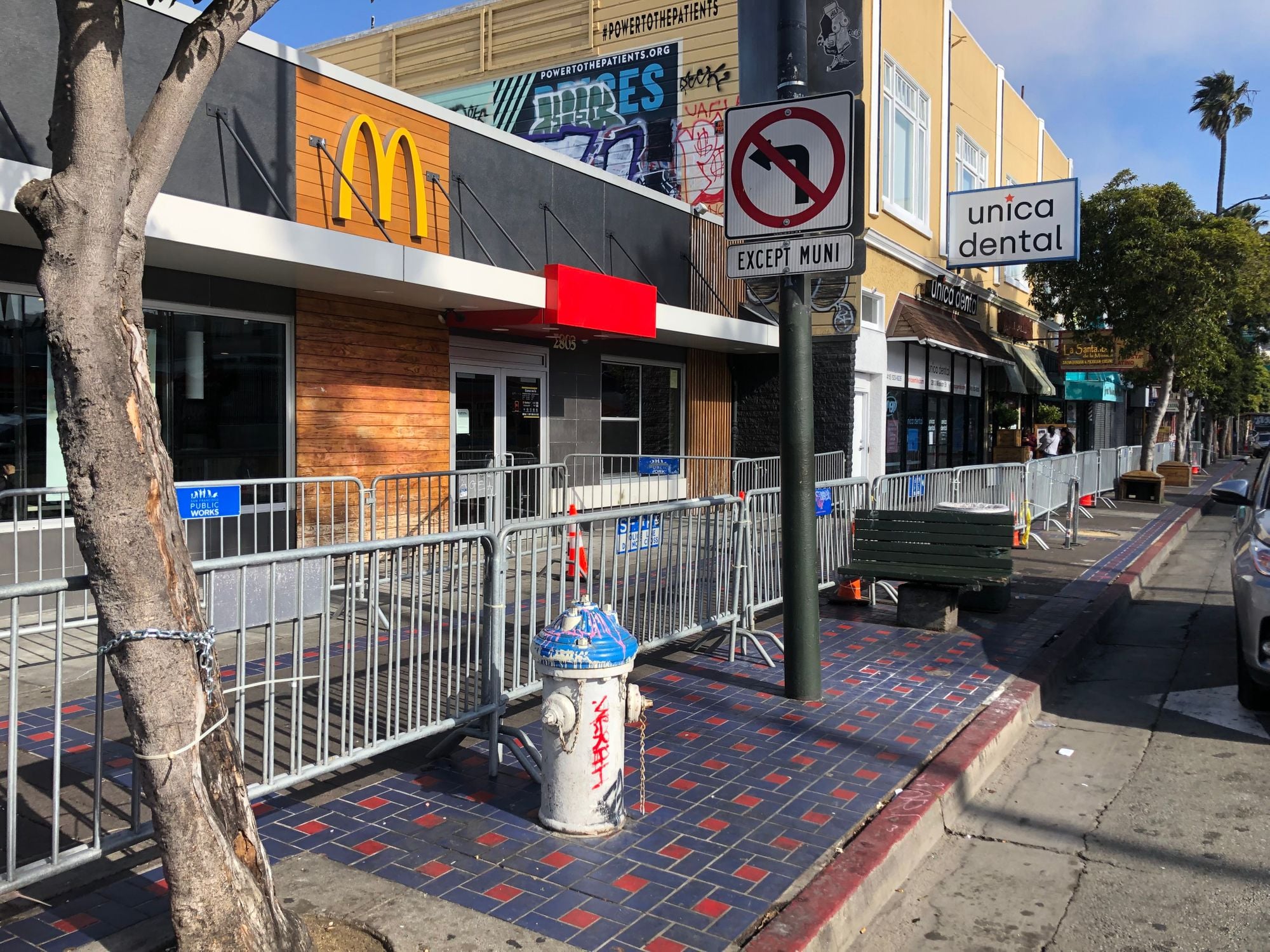 Now They’ve Put Barricades Around the McDonald's at 24th Street BART Because of Illegal Vending Scene