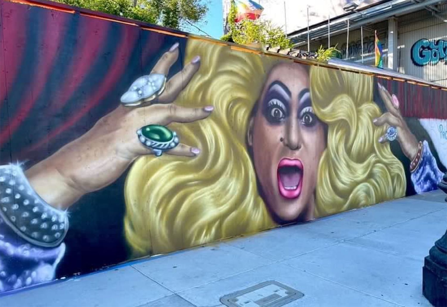 Heklina Gets Mural Treatment Outside Castro's Cafe Flore