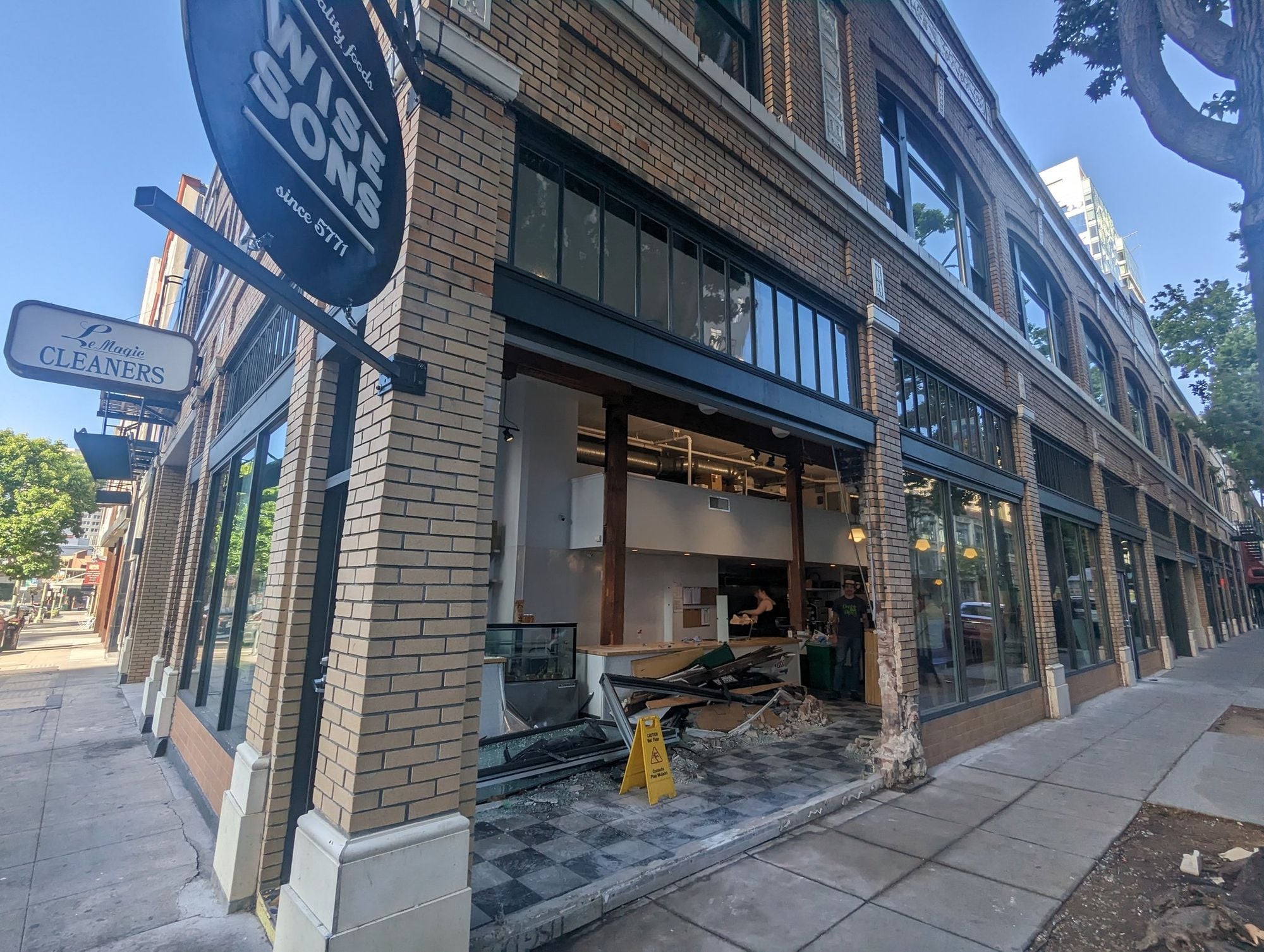 Driver Plows Car Into Oakland Wise Sons Deli After High-Speed Chase