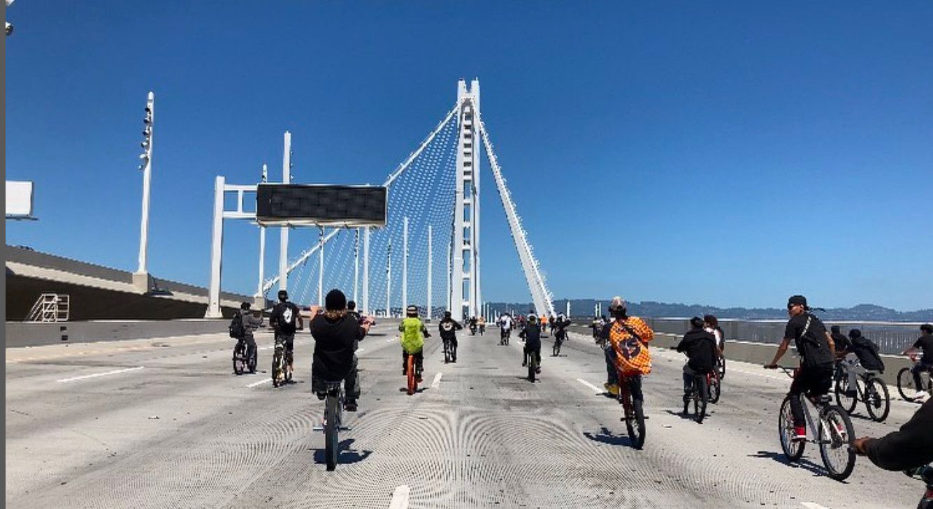 Rogue Bike Brigade Once Again Commandeers Bay Bridge, on the Exact Same Day They Did It Last Year