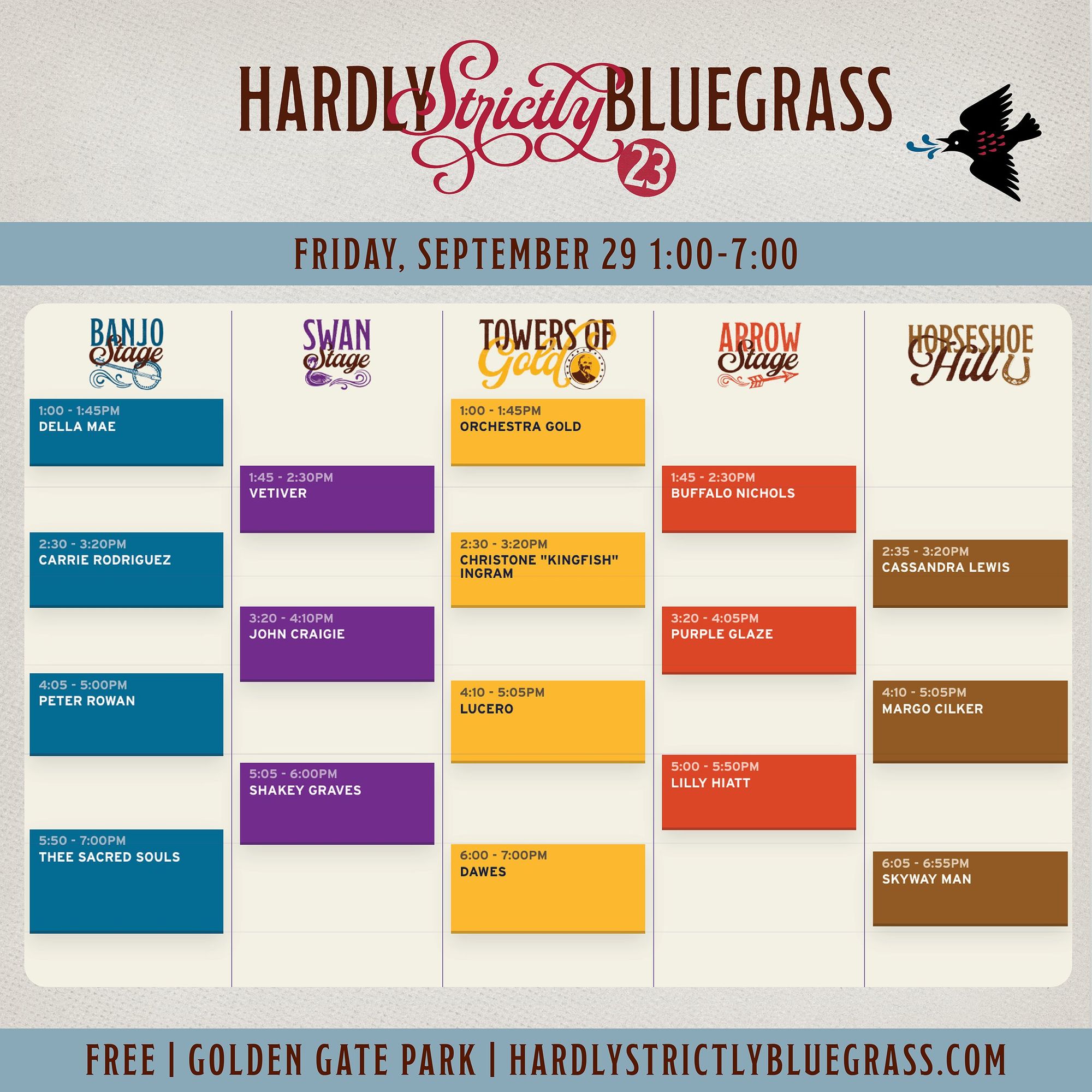 Hardly Strictly Bluegrass Releases Full Schedule and Set Times for Next