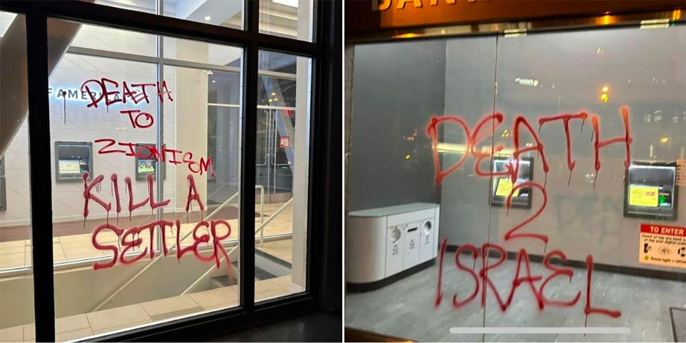 Anti-Jewish Graffiti Appears on Market Street Following Pro-Palestinian March