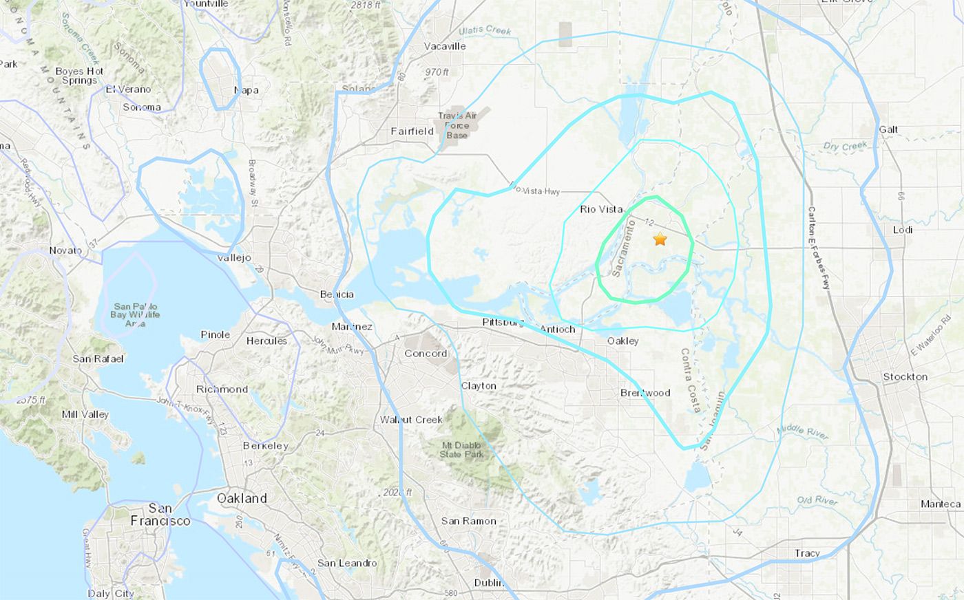 4.1M Earthquake Centered In Sacramento River Delta Prompts ShakeAlert on SF Phones