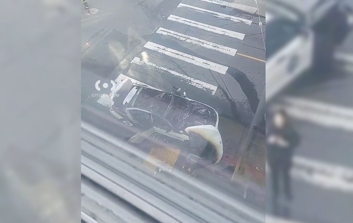 Car Bursts Into Flames on 24th Street in the Mission District