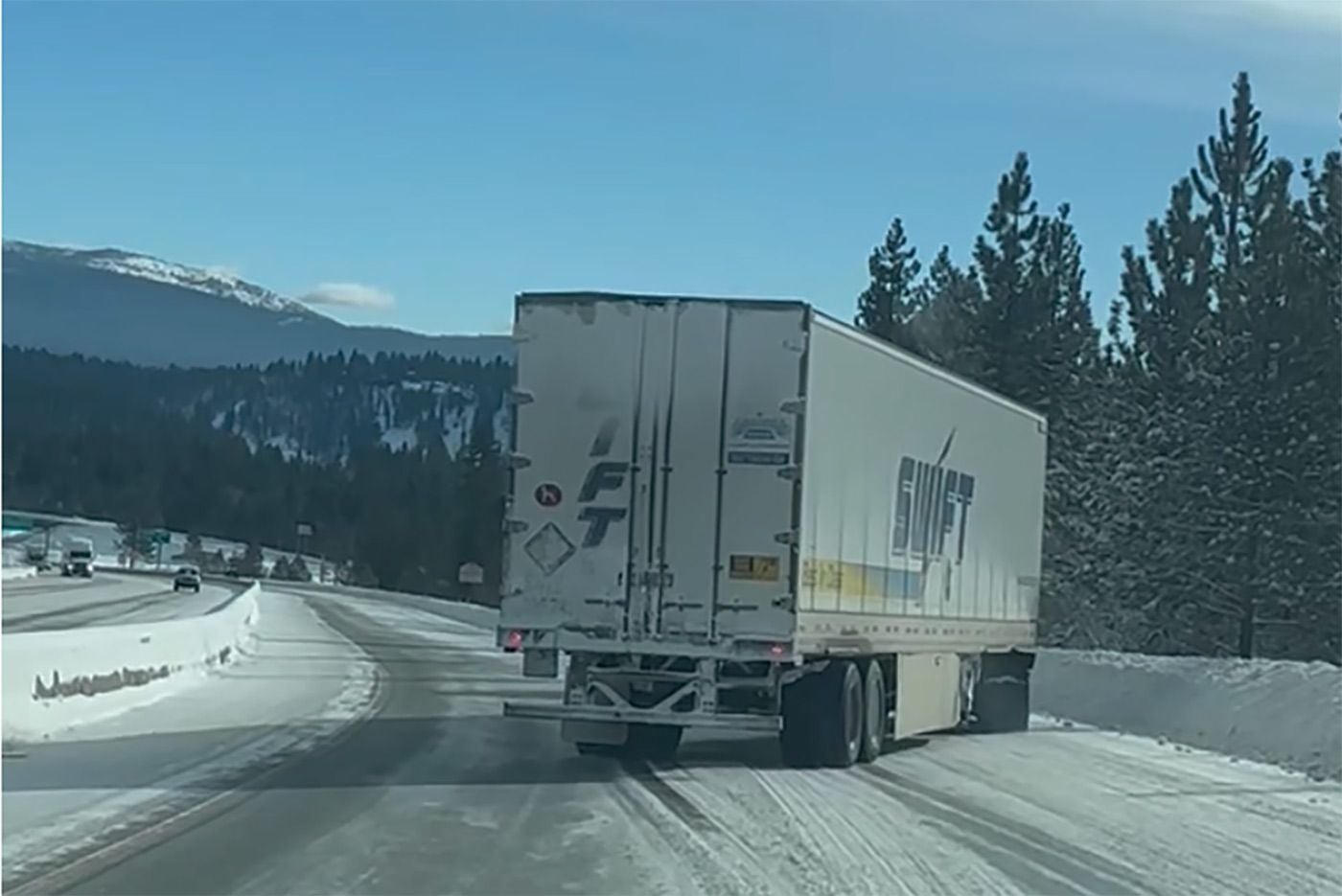 Video: Watch This Big Rig Slow-Motion Slide Down a Snowy Donner Pass