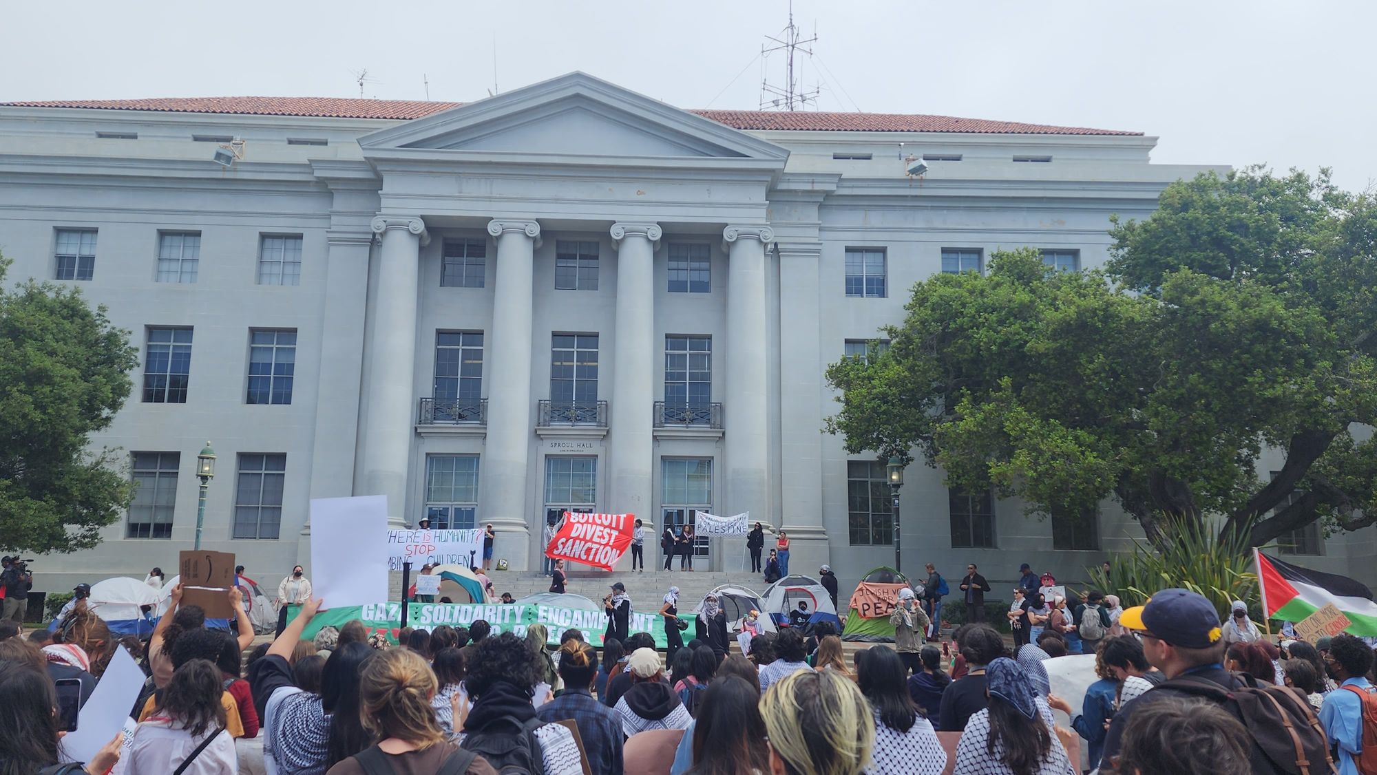 UC Berkeley Gaza Solidarity Encampment Grows to 175 Tents; Violence Breaks Out at UCLA Protest