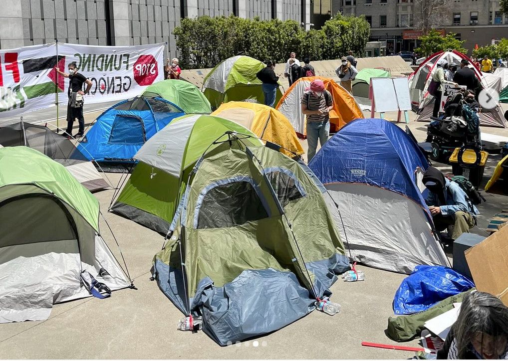 Pro-Palestine Protesters Set Up Encampment Outside SF Federal Building, But Police Clear It Quickly