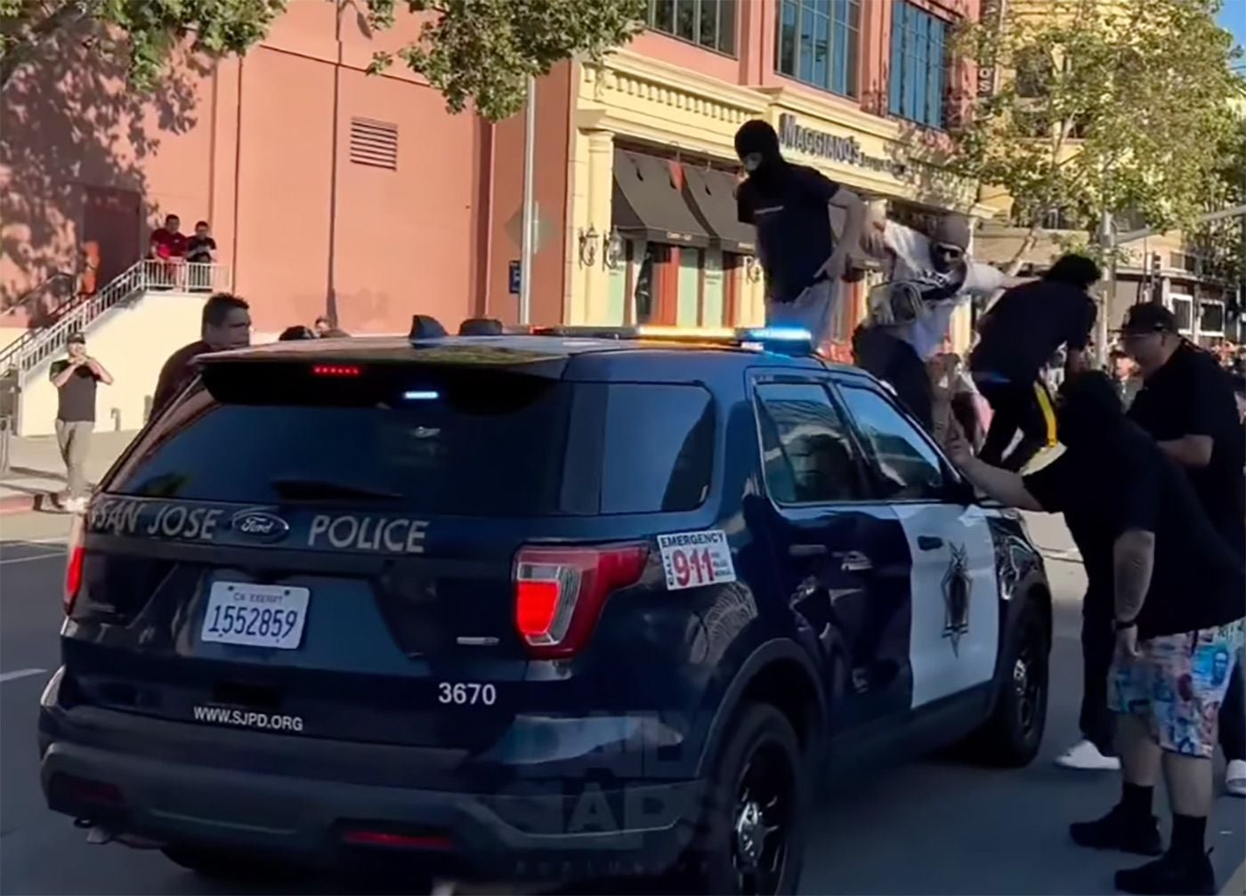 San Jose Police SUV Destroyed By Rowdy Sideshow Participants