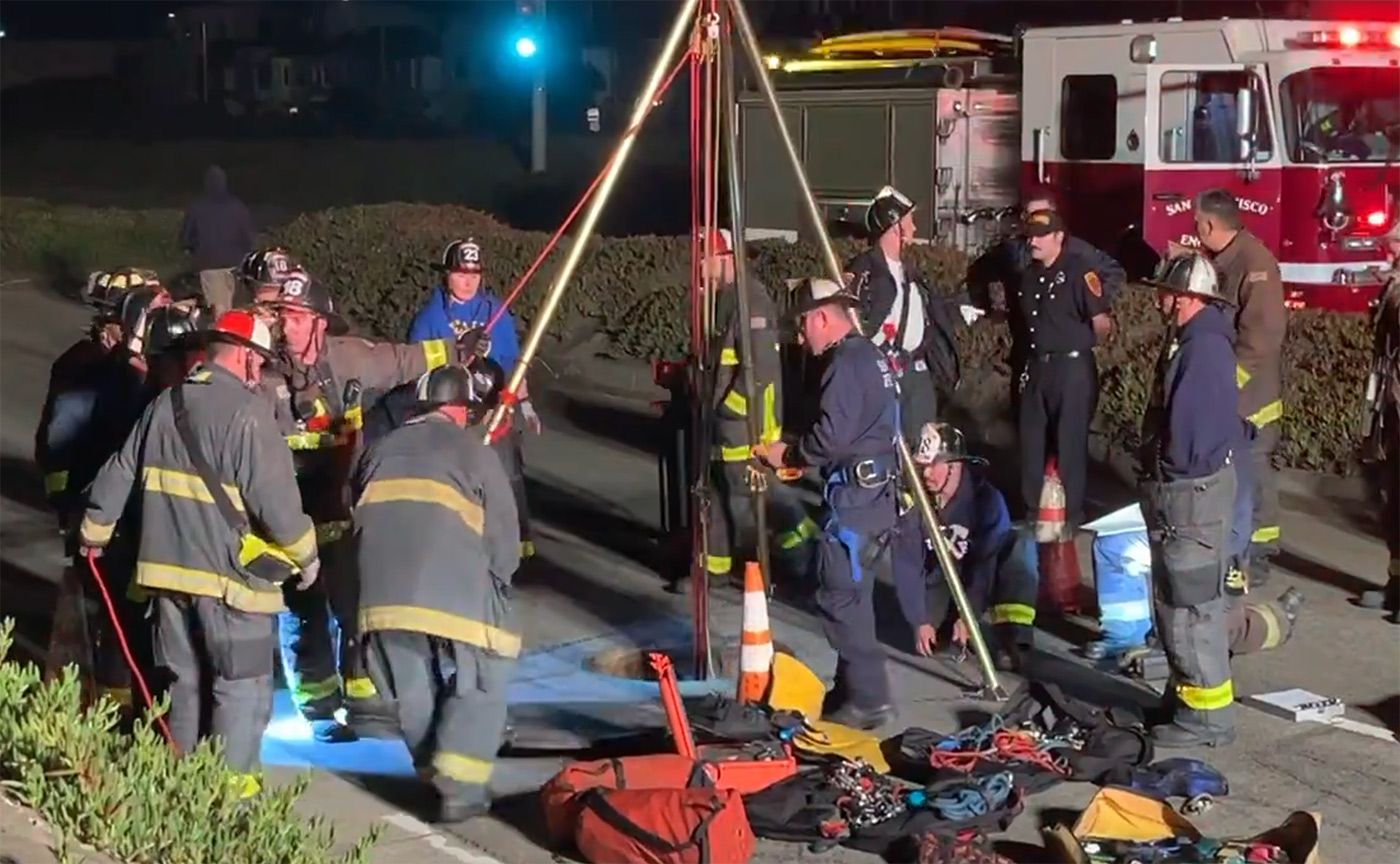 Man Required Rescue From Sewer Pipe Near Ocean Beach