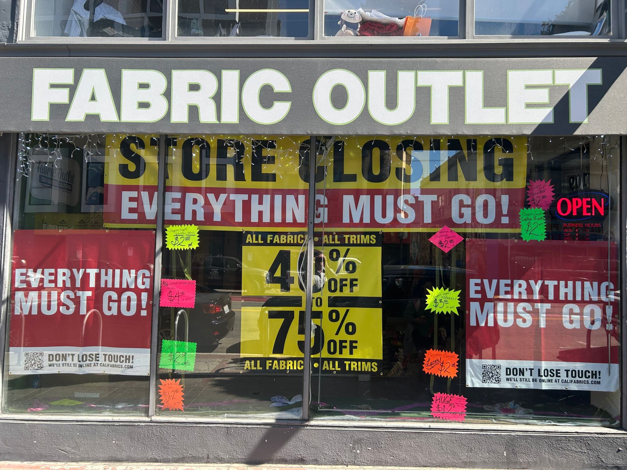 Beloved Fabric Outlet Store at 17th and Mission Is Closing Permanently on November 23