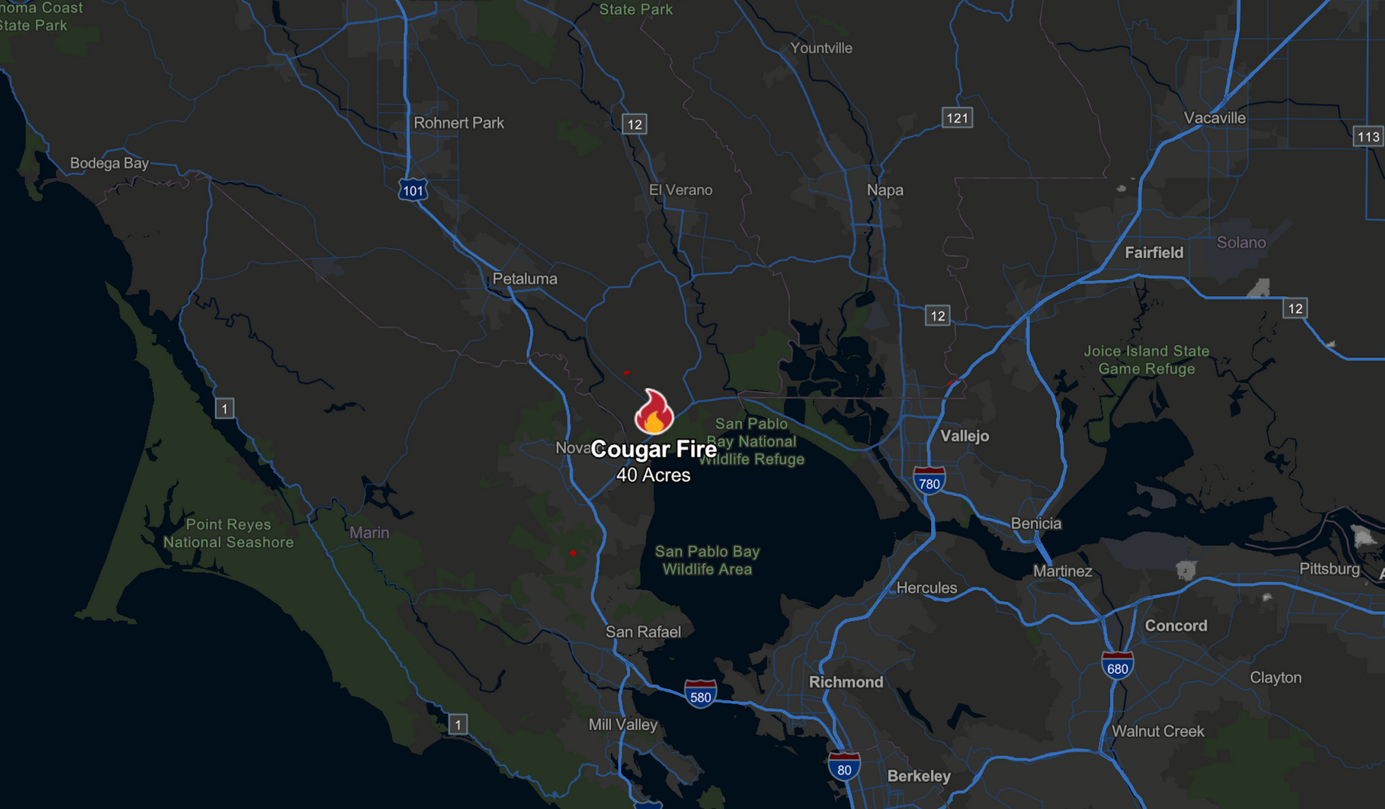 40-Acre Cougar Fire Next to Sonoma Raceway Quickly Put Out Sunday