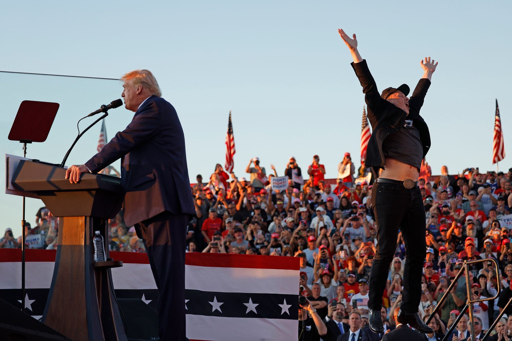 Elon Musk Jumps Around Like a Cheerleader at Trump Rally,  Internet Memesters Have a Field Day
