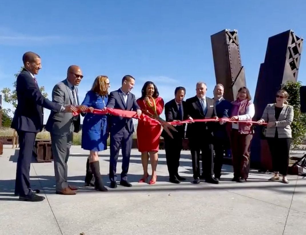 SF’s Newest Park Just Opened Right Next to Chase Center, Featuring Steel Beams From the Old Bay Bridge