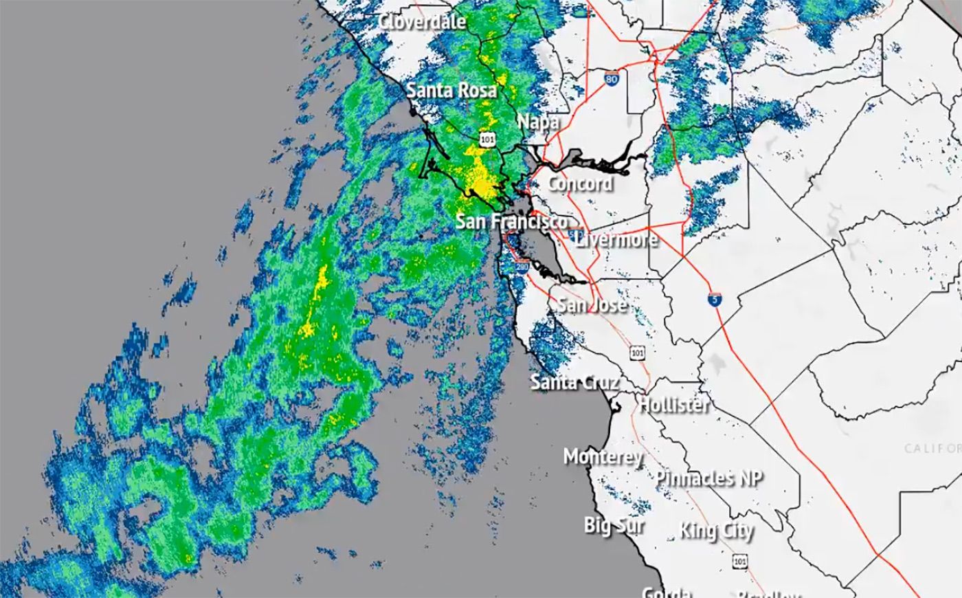 Atmospheric River Shifts South, Bringing Heavier Rain to SF, East Bay